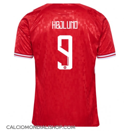 Maglie da calcio Danimarca Rasmus Hojlund #9 Prima Maglia Europei 2024 Manica Corta